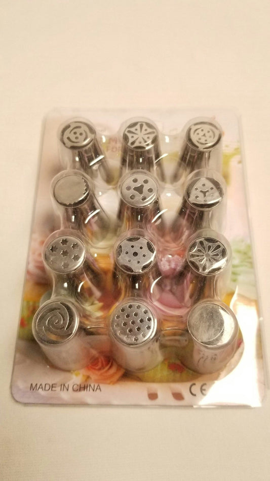 Nozzle Set Mound Mouth Stainless Steel Set 12 Pcs