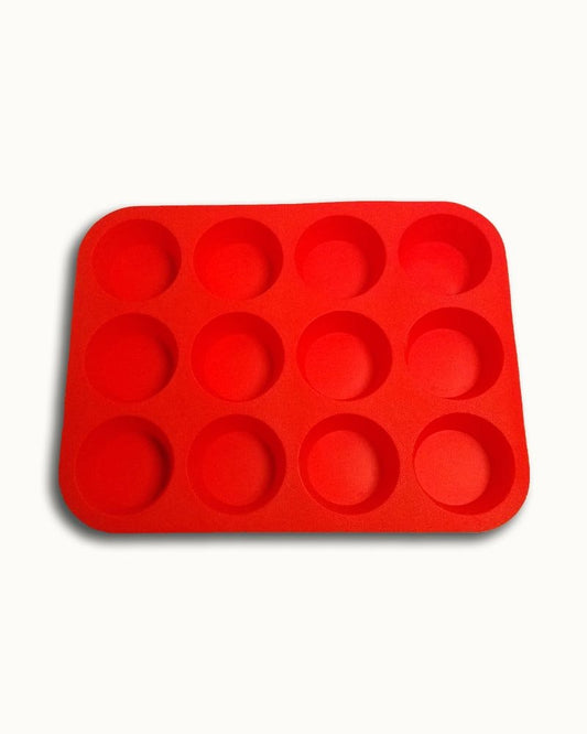 Silicon Cupcake Mold 12 Cavity Red